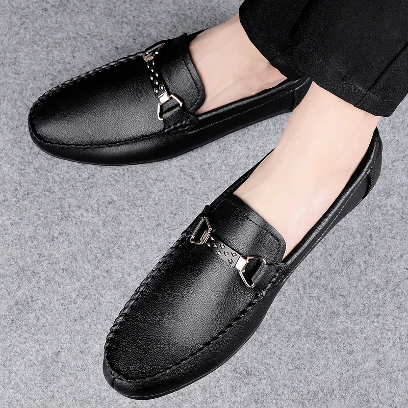 pierce fairy Murmuring Noi barbati casual din piele pantofi de tineret negru moale cu talpi de pantofi  trendy din piele coreea all-meci leneș pantofi pentru \ Pantofi pentru  bărbați - Sagora.ro
